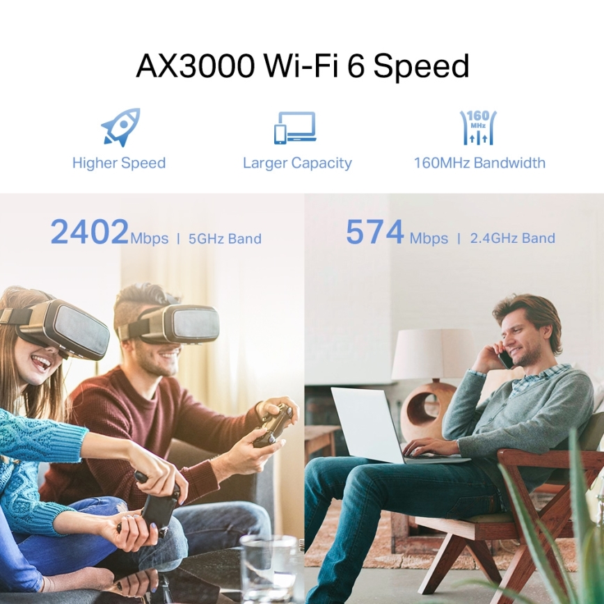 TP-Link - Répéteur Wi‑Fi 6 double bande RE705X