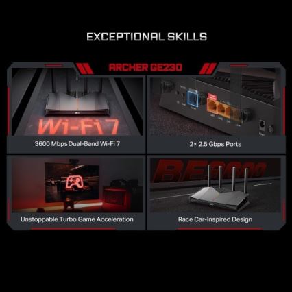 TP-Link - Routeur gaming double bande Wi-Fi 7 Archer GE230