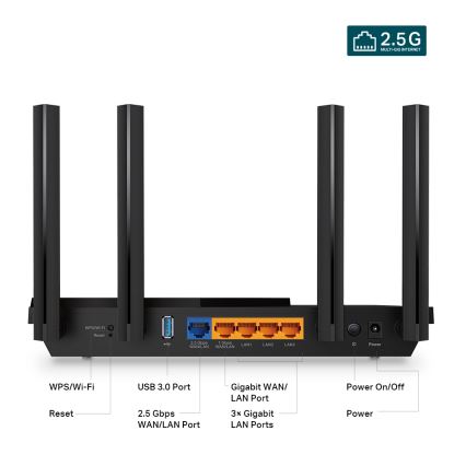 TP-Link - Routeur Wi-Fi 6 double bande multi-gigabit avec port 2,5 G