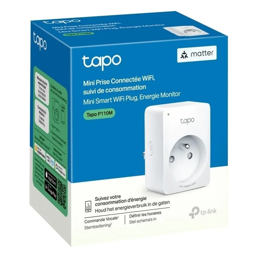 TP-Link - Slimme stekker E MATTER 3680W Wi-Fi