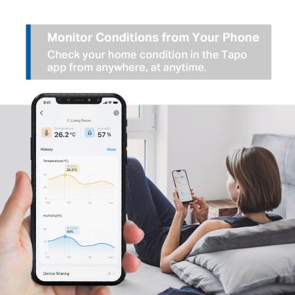 TP-Link - Slimme temperatuur- en luchtvochtigheidssensor 1xCR2450 Wi-Fi