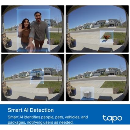 TP-Link - Sonnette vidéo intelligente avec capteur 2K 10000 mAh IP66 Wi-Fi