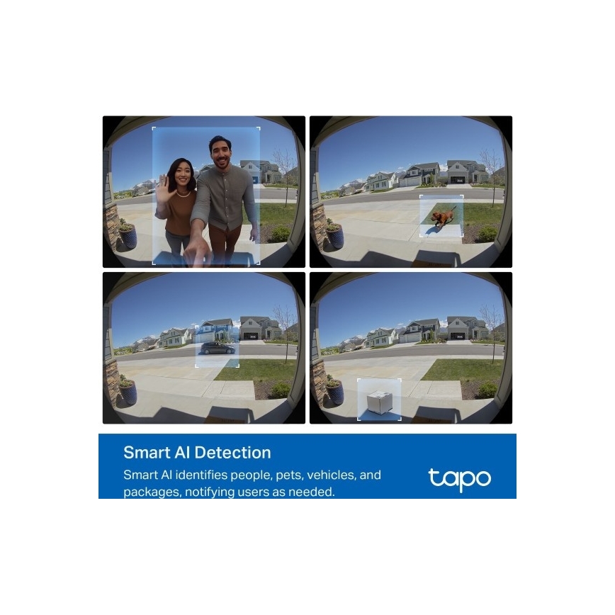 TP-Link - Sonnette vidéo intelligente 2K 10000 mAh IP66 Wi-Fi Tuya