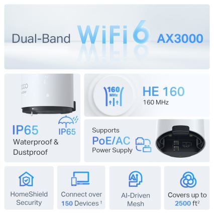 TP-Link - Système maillé extérieur/intérieur avec Wi‑Fi 6