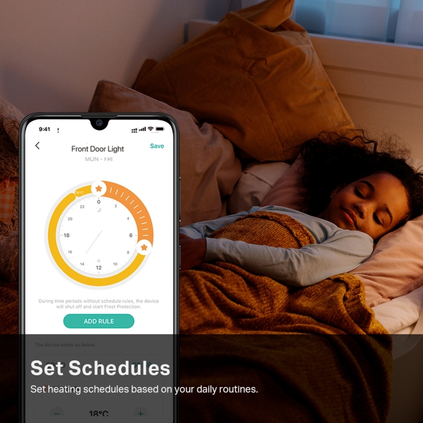 TP-Link - Tête thermostatique intelligente avec écran LCD, alimentée par 2 piles AA, compatible Tuya