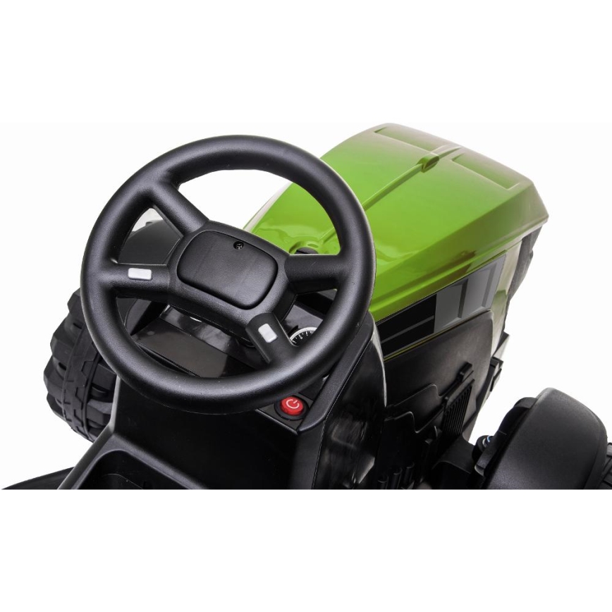 Tracteur électrique avec remorque 2x30W/7000 mAh noir/vert + télécommande