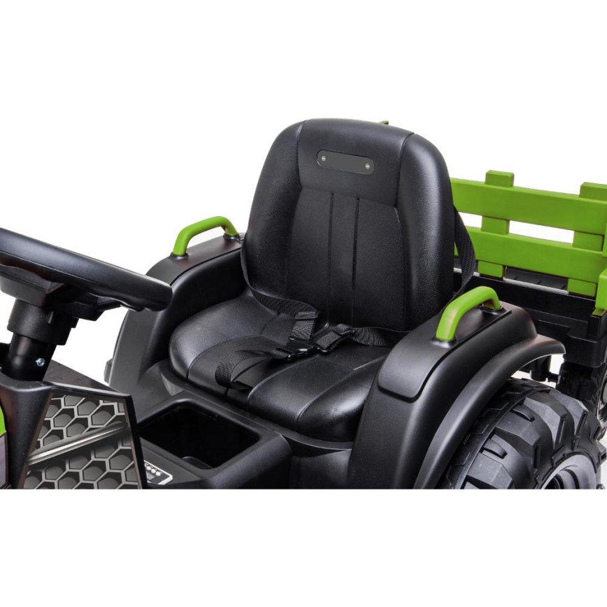 Tracteur électrique avec remorque 2x30W/7000 mAh noir/vert + télécommande