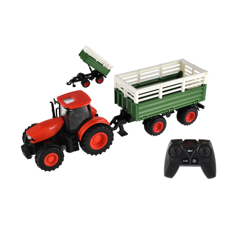 Tracteur Zetor avec remorque 2xAA + télécommande