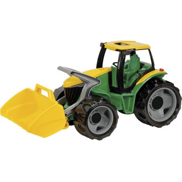 Tractor met voorlader, 65 cm, groen/geel