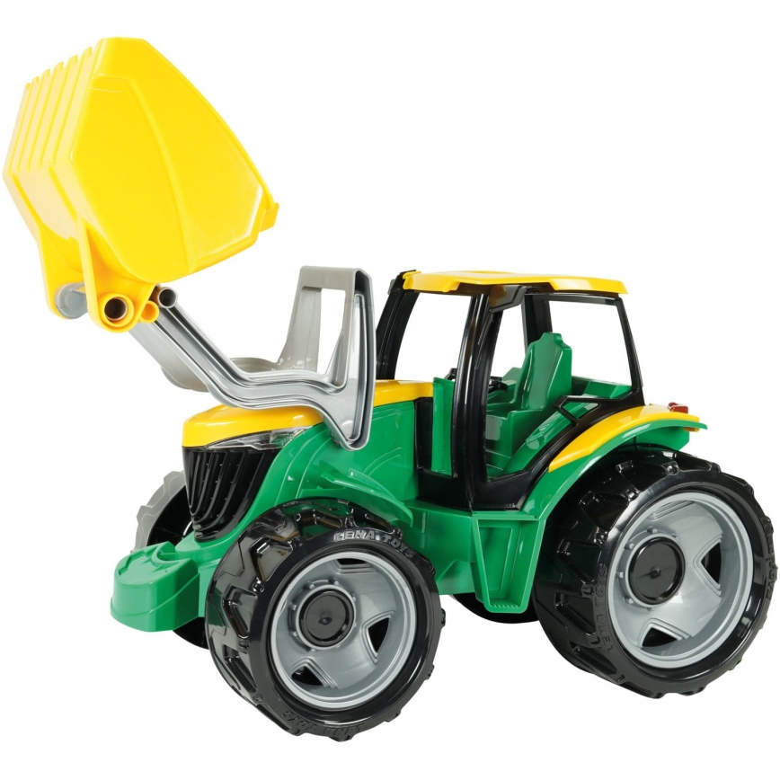 Tractor met voorlader, 65 cm, groen/geel