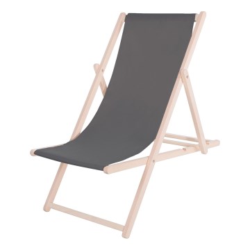Transat de jardin anthracite/hêtre
