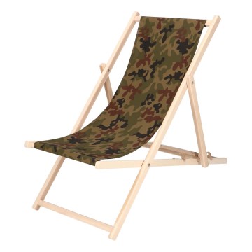 Transat de jardin camouflage/bouleau