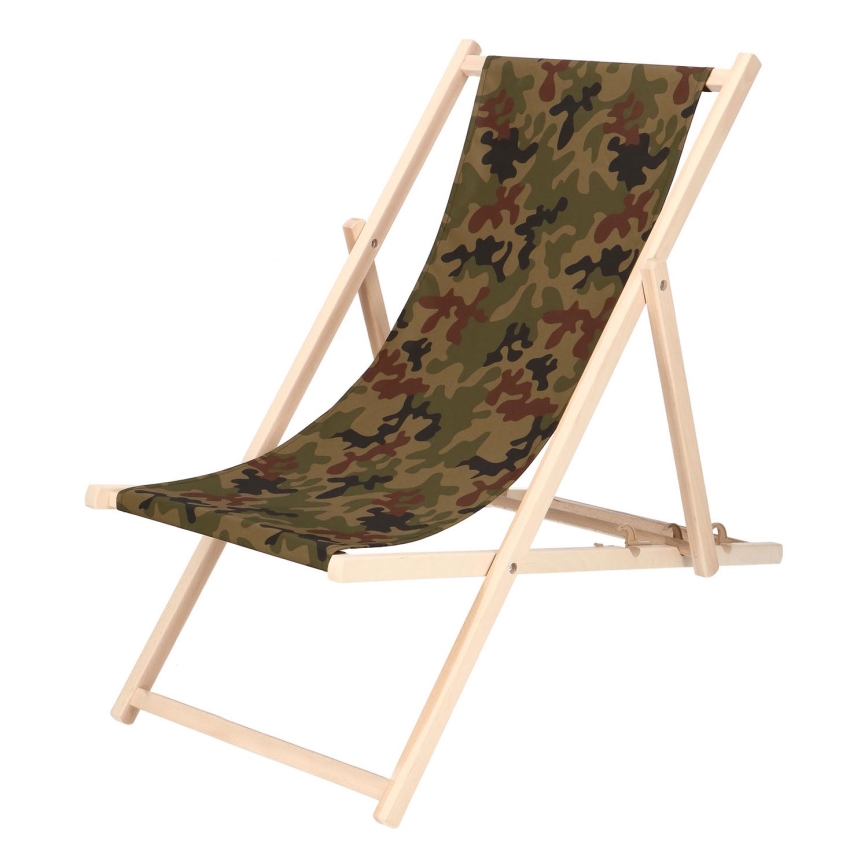 Transat de jardin camouflage/bouleau