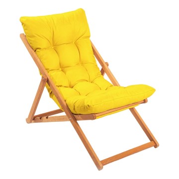 Transat de jardin jaune/hêtre