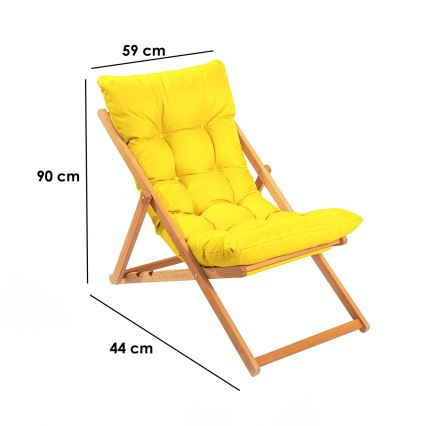 Transat de jardin jaune/hêtre