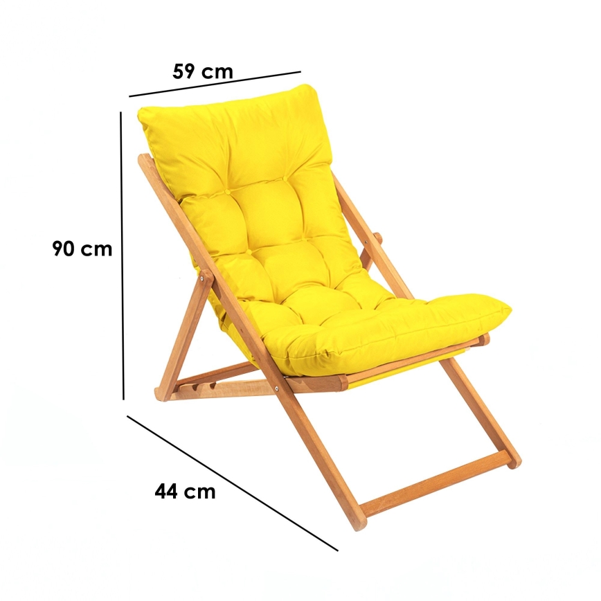 Transat de jardin jaune/hêtre