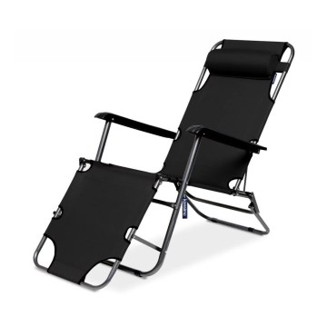 Transat de jardin pliable GRACILIS noir