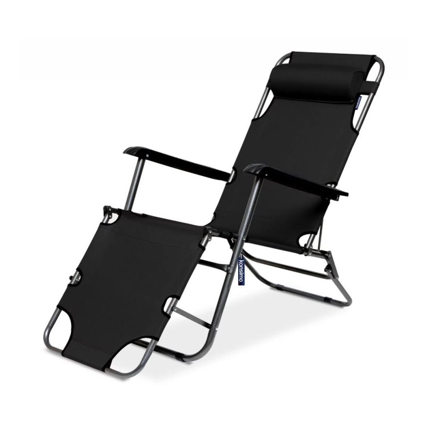 Transat de jardin pliable GRACILIS noir