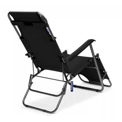 Transat de jardin pliable GRACILIS noir