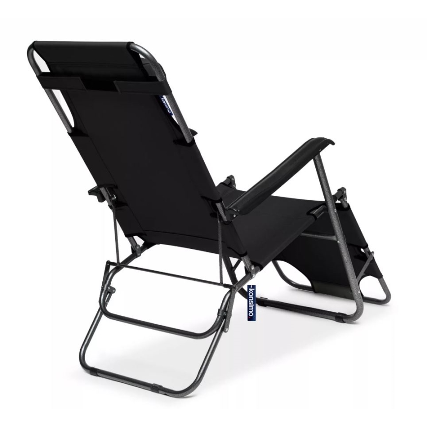 Transat de jardin pliable GRACILIS noir