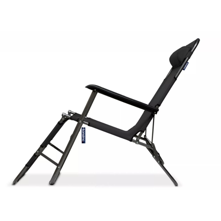 Transat de jardin pliable GRACILIS noir