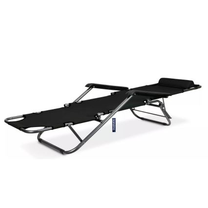 Transat de jardin pliable GRACILIS noir