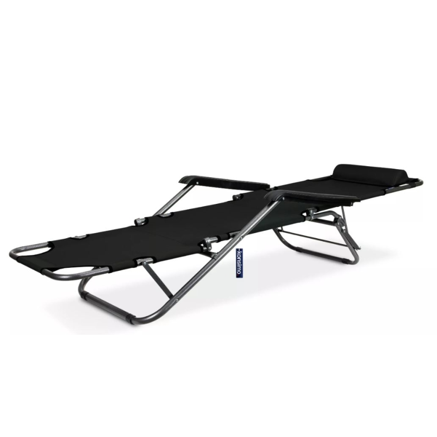 Transat de jardin pliable GRACILIS noir
