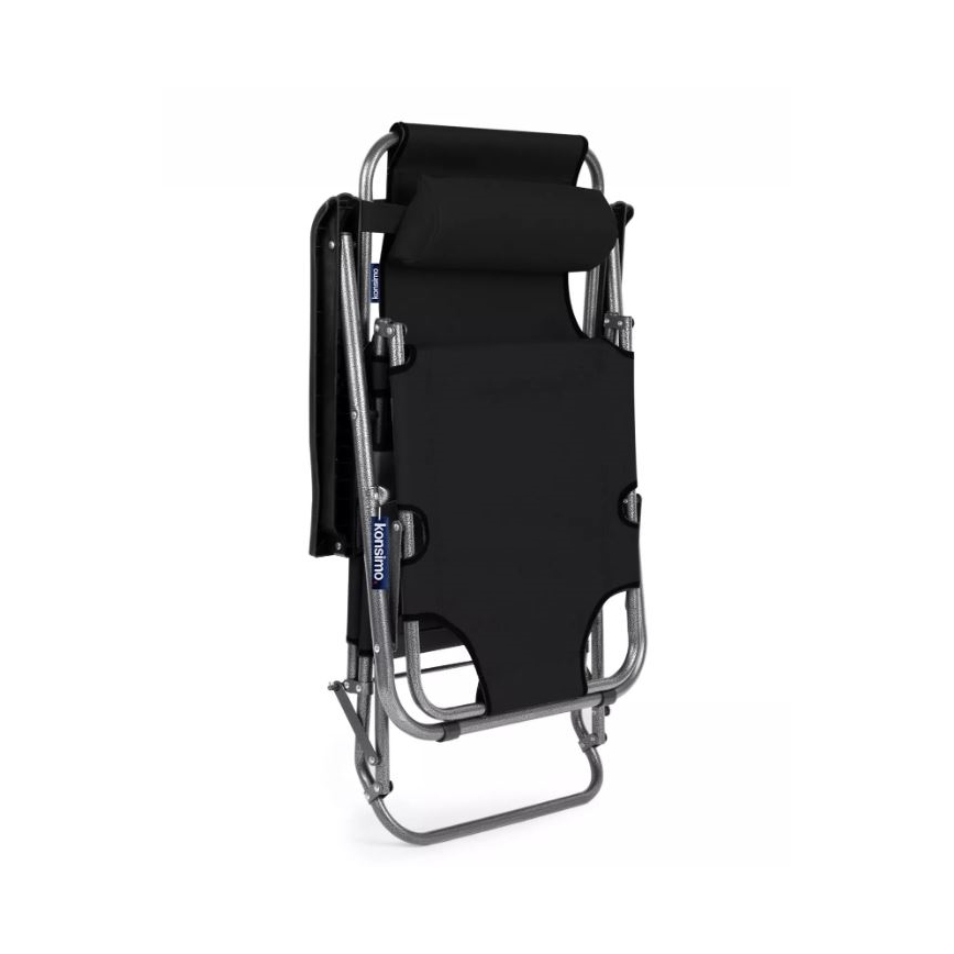 Transat de jardin pliable GRACILIS noir