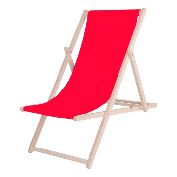 Transat de jardin rouge/bouleau