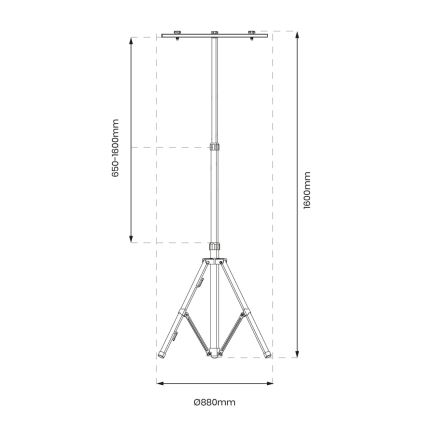 Trépied pour projecteur LED 1,6m