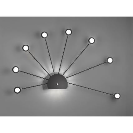 Trio - Applique murale LED à intensité variable PEACOCK 9xLED/2,6W/230V noire