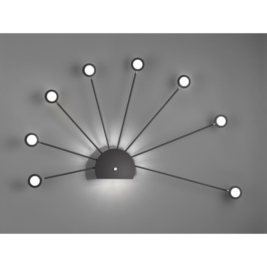 Trio - Applique murale LED à intensité variable PEACOCK 9xLED/2,6W/230V noire
