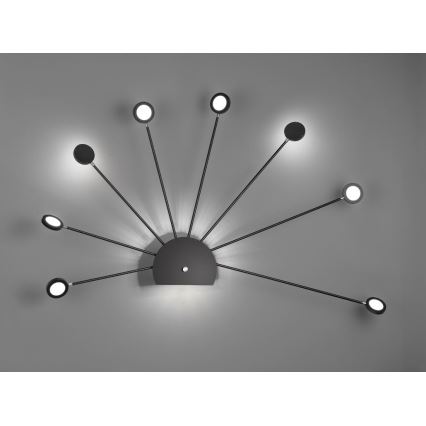 Trio - Applique murale LED à intensité variable PEACOCK 9xLED/2,6W/230V noire