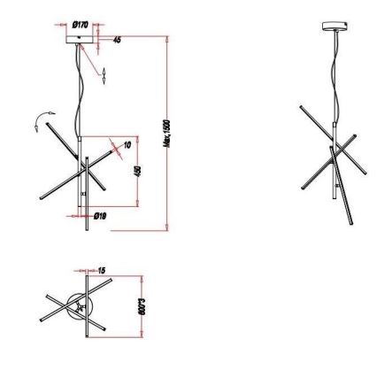 Trio - Dimbare LED Hanglamp aan een koord TIRIAC 3xLED/7,5W/230V