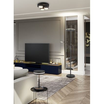 Trio - LED-dimbare plafondlamp FRANKLIN 3xLED/8,5W/230V 3000K Ø 35 cm zwart