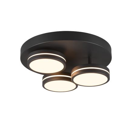 Trio - LED-dimbare plafondlamp FRANKLIN 3xLED/8,5W/230V 3000K Ø 35 cm zwart