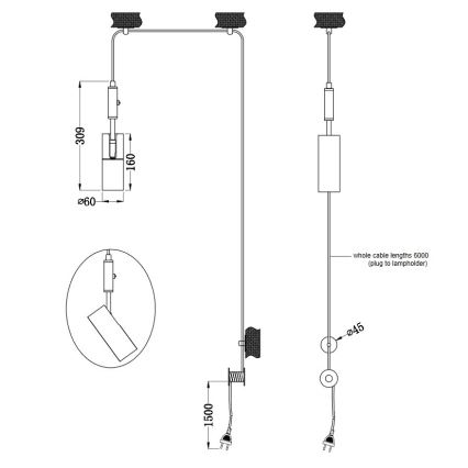 Trio - Hanglamp aan een koord CARLA 1xGU10/35W/230V