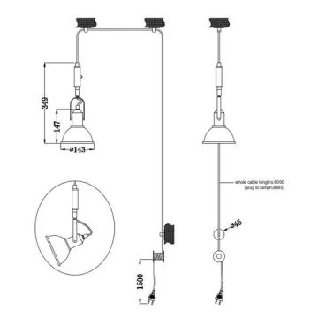 Trio - Hanglamp aan een koord CARLOTTA 1xE14/28W/230V