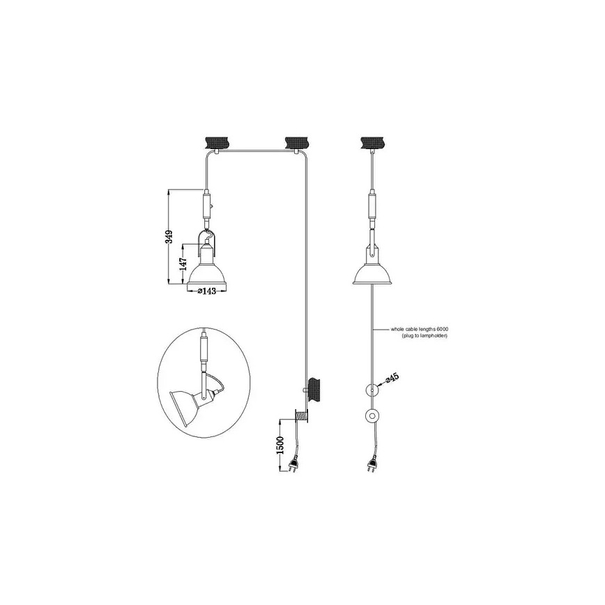 Trio - Hanglamp aan een koord CARLOTTA 1xE14/28W/230V