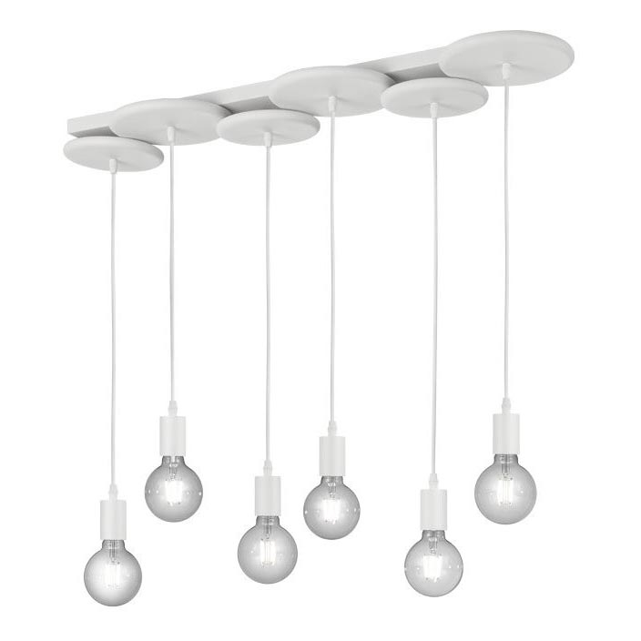 Trio - Hanglamp aan een koord DISCUS 6xE27/28W/230V wit