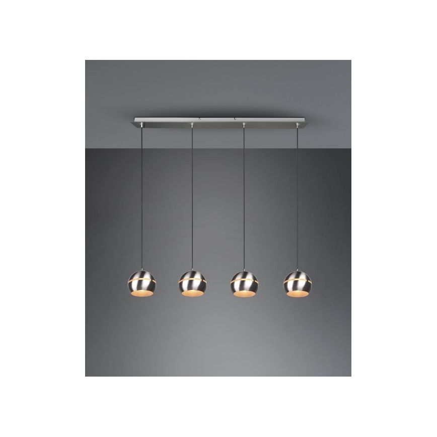 Trio - Hanglamp aan een koord FLETCHER 4xE14/40W/230V mat chroom