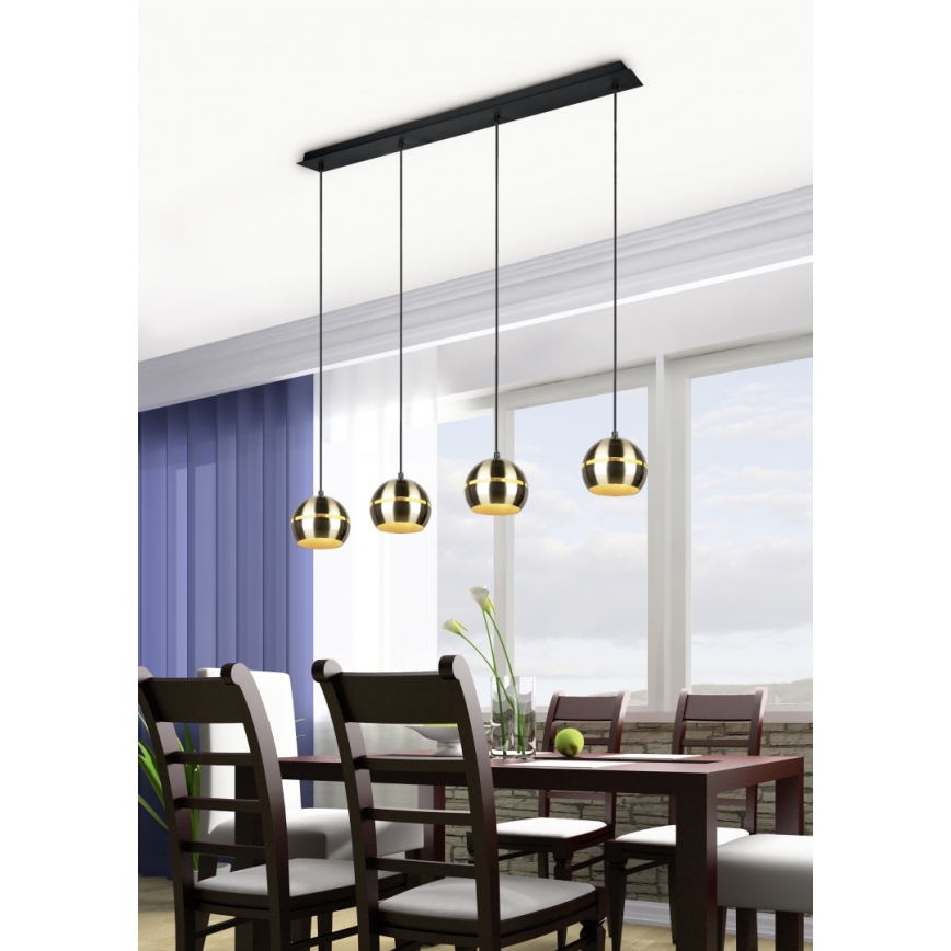 Trio - Hanglamp aan een koord FLETCHER 4xE14/40W/230V messing