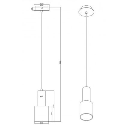 Trio - Hanglamp aan een koord WAILER 1xGU10/5W/230V beige