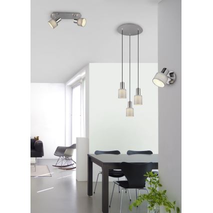 Trio - Hanglamp aan een koord WAILER 3xGU10/5W/230V grijs