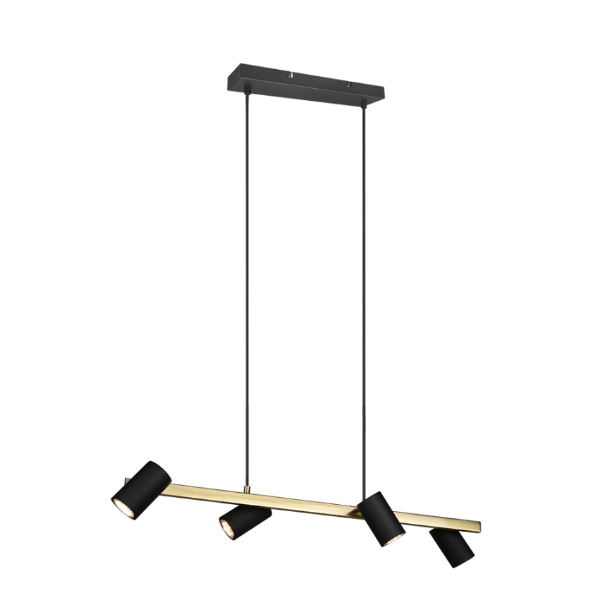 Trio - Hanglamp aan kabel MARLEY 4xGU10/35W/230V zwart/goud