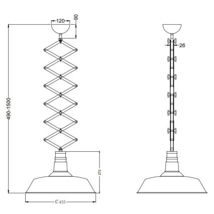 Trio - Hanglamp met trekkoord DETROIT 1xE27/42W/230V