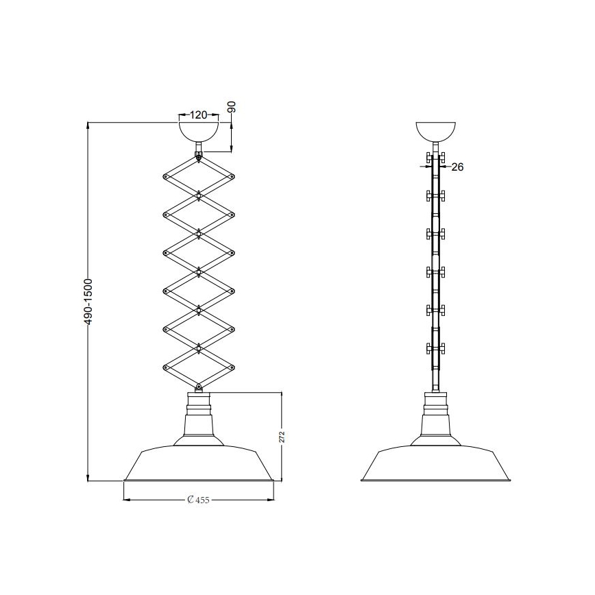 Trio - Hanglamp met trekkoord DETROIT 1xE27/42W/230V