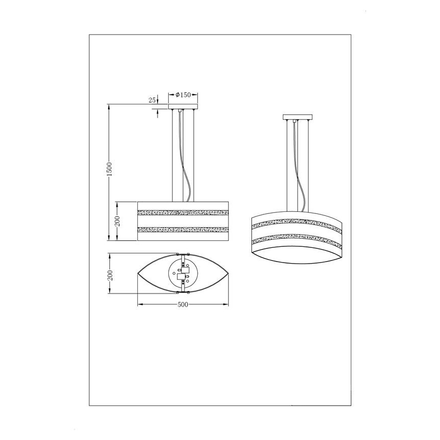 Trio - Hanglamp aan kabel NIKOSIA 2xE27/40W/230V goudkleurig
