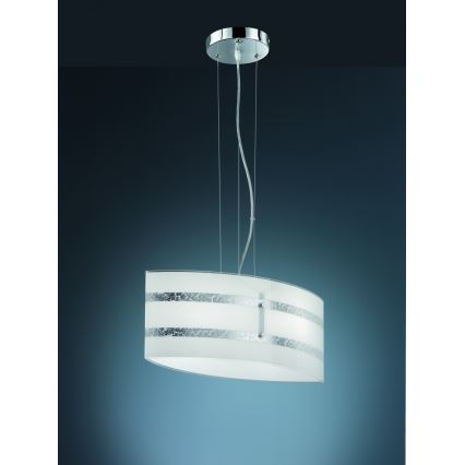 Trio - Hanglamp aan kabel NIKOSIA 2xE27/40W/230V zilver
