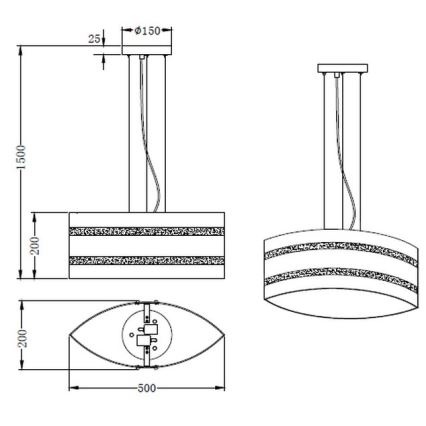 Trio - Hanglamp aan kabel NIKOSIA 2xE27/40W/230V zilver